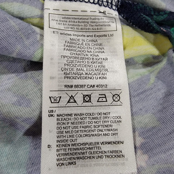 Adidas Originals Floral Print Short Sleeve T-shirt Dress Womens Small - Picture 9 of 10